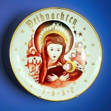 K2033 KPM Berlin Weihnachtsteller 1927, Maria mit Jesus Kind, 1.Wahl, D=19,5cm