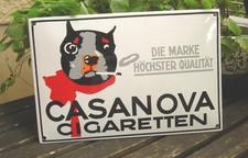 Altes Emailschild Casanova Cigaretten Bulldogge Ludwig Hohlwein Zuckerguss rar !
