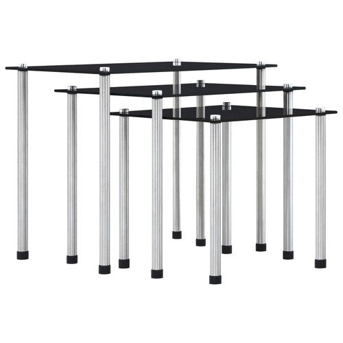 Satztisch 3er set schwarz - |,