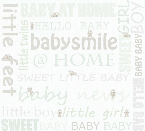Kindertapete teddy schrift - kindertapete,