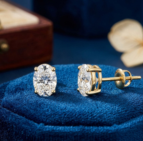 Karat ovale diamant ohrringe - 3,