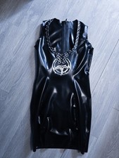 Latex Kleid Dress Gothic Nieten Bondage Pentagram No Libidex Simon O M