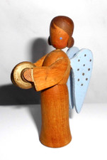 Erzgebirge seltener Engel mit Becken nach Karl Max Dittmann dunkel 7cm