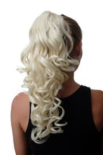 Haarteil Pferdeschwanz Zopf gelockt Locken lang 50 cm platinblond SA09-613