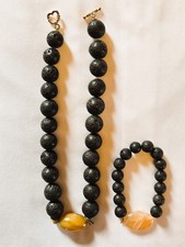 Schwarzer Lavastein runde