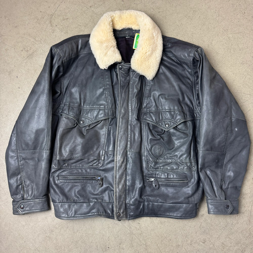 Piloten lederjacke mit - piloten,