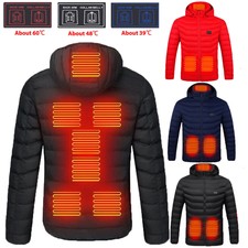 Herren Damen Beheizbare Heizjacke Mantel USB Beheizte Winter Warm Hoodie Jacke