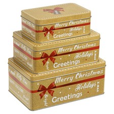 Keksdosen Set 3-tlg. Keksdose Plätzchendose Metall Weihnachten Gebäckdose Dose