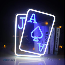 Spielkarten Neon Schild Poker