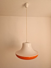 UFO Lampe Kunststoff 70er Retro Pendelleuchte Hängelampe weiß orange Vintage