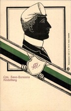 Studentika Ak Heidelberg, Corps Saxo Borussia, Schattenbild eines... - 11233144