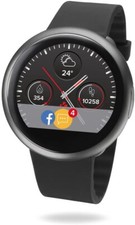 MyKronoz ZeRound2 Smartwatch, Touchscreen, Silikonband schwarz - wie neu