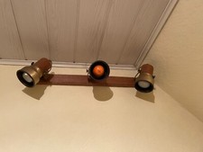 Decken Strahler Holz Wand Lampe Ess Zimmer Design Spot Leuchte schwenkbar 80iger