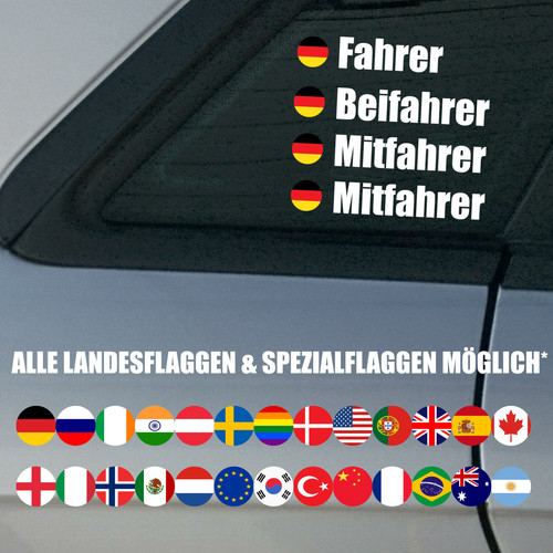 4xautoaufkleber name flagge - 4xautoaufkleber, name+flagge