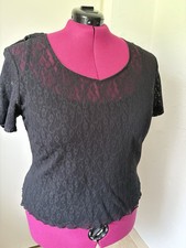 Schwarze Spitzenbluse mit