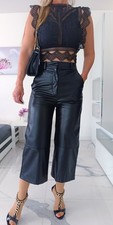 Kunstleder hose schwarz weitem - kunstleder,