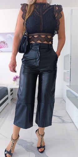 Kunstleder hose schwarz - schwarz, weitem