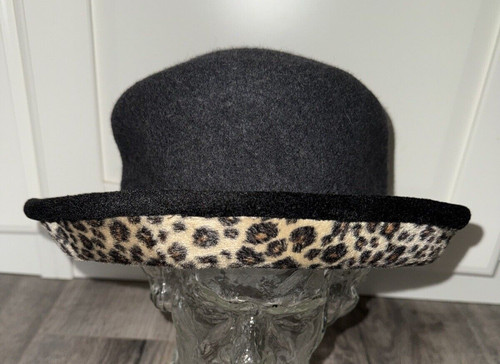 Damen hut fliz grau - damen, leopard