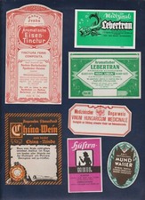 alte Etiketten / Apotheke, Drogerie, Werbung ?