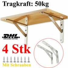 4x Regalträger Regalhalter Regalwinkel Regal Wandregal Edelstahl Tragkraft 50kg