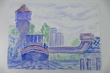 Wilhelm Klußmann Aquarell 1993 sig. Oldenburg 47x65cm N-1250