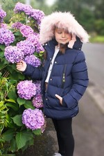 Neu Mädchen marineblau Back