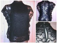 Wunderschöne Spitzen Bluse Shirt  Design Paris Viktorianisch Gothic Lolita Gr. S