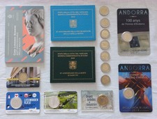 Konvolut Euro Sondermünzen I 9 Coincards/Blister  + 7 lose 2 Euromünzen Unc.  