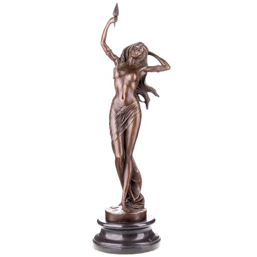Bronzefigur weiblicher akt mit - bronzefigur,