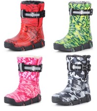 LADEHEID Gefütterte Schneeschuhe Kinder Jungen Mädchen Stiefel PVC 21-35