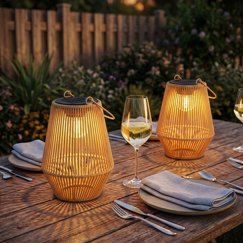 Outsunny solar stehlampe 2er - solar,