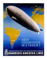 Vintage Zeppelin Reiseplakat
