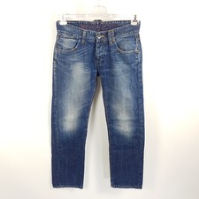 Tommy Hilfiger Jeans Rogar Herren W30 L32 Blau Regular Straight Distressed Hose