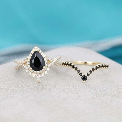 2kt schwarz halo diamant - schwarz,