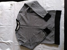 Pullover grau schwarz gemustert Gr. L Denim dicke Baumwolle