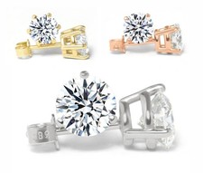 Diamant Ohrstecker, 585 Gold Ohrringe, 2ct-3ct-4ct Brillanten + IGI Zertifikat