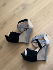 Plateau High Heels Wedges Gr. 39 Keilabsatz schwarz grau beige Sammler