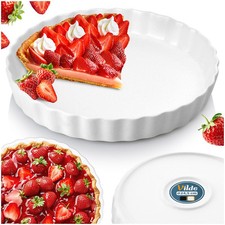 Tarteform Backform Quicheform Kuchenbackform aus Keramik weiß 24,5 cm