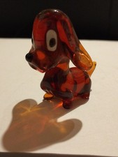 Lauscha Glasfigur Hund Dackel Tierfigur Mundgeblasene Glaskunst, Höhe 5 cm TOP