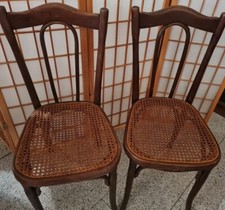 Zwei Josef Hofmann Stühle, Art Deco ca. um 1940, Wiener geflecht, Wiener Café