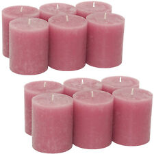 12 Stück Rustik Stumpenkerzen 80x68 mm Rustic Kerzen  2. Wahl - Altrosa-Old Pink