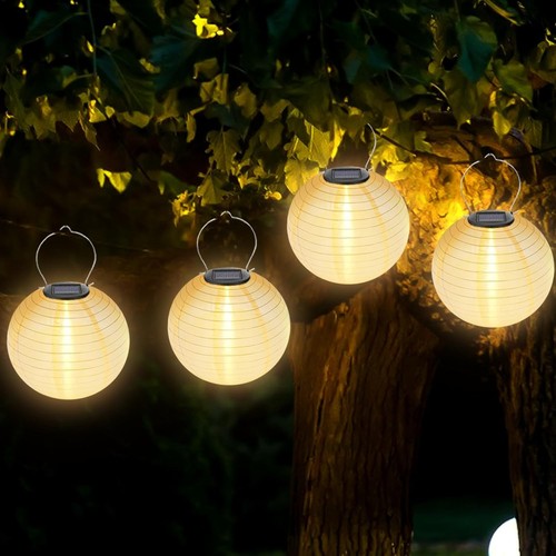 Solar lampions nylon 20cm - nylon, led