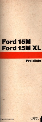 Prospekt preisliste ford 15m - prospekt,