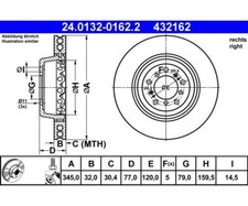 Brake Disc ATE 24.0132-0162.2
