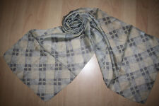 Seidenschal Tuch Halstuch Grautöne Geo-Muster 100% Seide 34 x 160 cm Neu! 