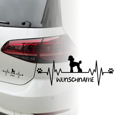 Auto Aufkleber | Pudel | Farben / Größen  | Wunschname Herzschlag | Sticker 193