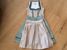 Dirndl 3-Teiler von Krüger, Gr. 38, kurz (60er), petrol-beige