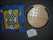 Solitaire Spiel aus Echtholz mit Glaskugeln-Denkspiel für 1 Spieler