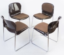 4 Stapel-Stühle SM400 K von Gerd Lange für Drabert stapelbar 1970er  VINTAGE