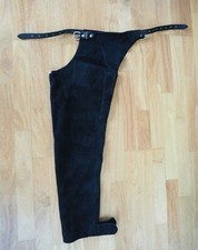 Western Chaps Wildleder Reiten schwarz Gr. S Longchaps Cowboy Shotgun neu